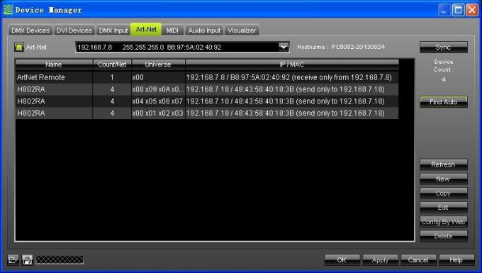 4096 pixels Salve DMX LED ελεγκτής H802RA 4 θύρες Υλικό κράματος αλουμινίου 11