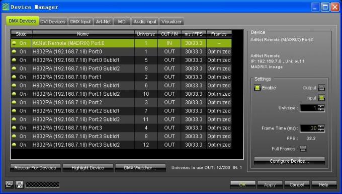 4096 pixels Salve DMX LED ελεγκτής H802RA 4 θύρες Υλικό κράματος αλουμινίου 12