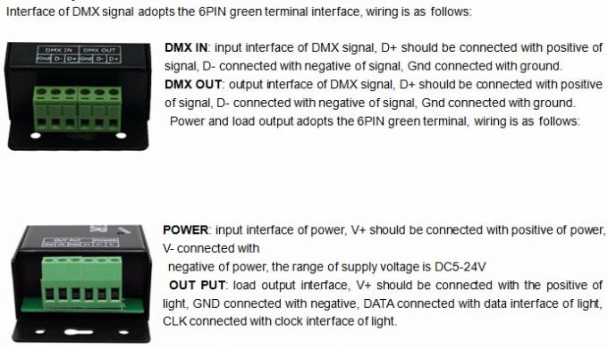 DC5v 24v Dmx προς Spi Pixel Decoder 3 Pin Για έλεγχο LED Strip Rgb 0